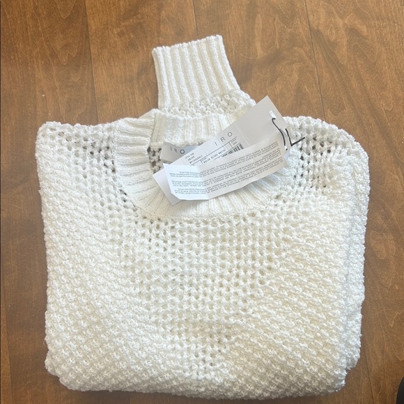 IRO White Cowl Neck Sweater with Chunky Knit